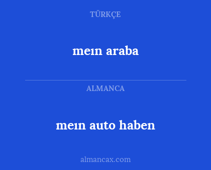 meın araba - meın auto haben