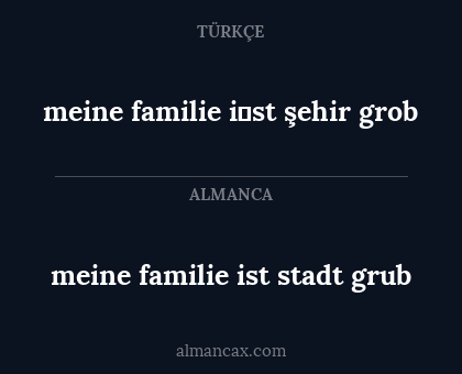 meine familie ist stadt grub - meine familie i̇st şehir grob