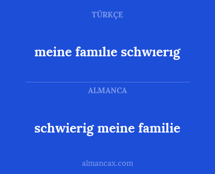 meine famılıe schwıerıg - schwierig meine familie