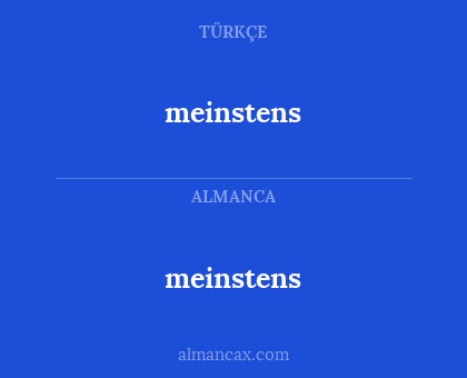 meinstens - meinstens