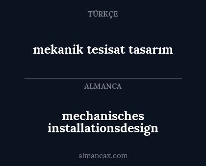 mechanisches installationsdesign - mekanik tesisat tasarım