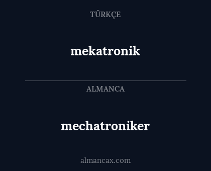 mechatroniker - mekatronik