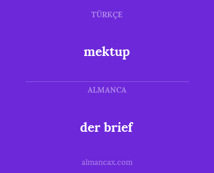 der brief - mektup