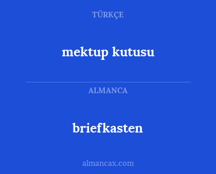 briefkasten - mektup kutusu