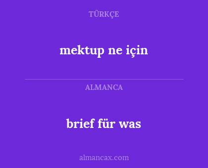 brief für was - mektup ne için