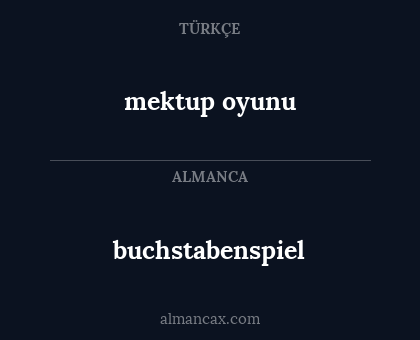 mektup oyunu - buchstabenspiel