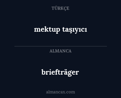 briefträger - mektup taşıyıcı