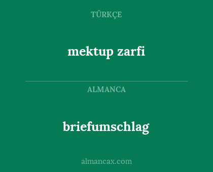 mektup zarfi - briefumschlag