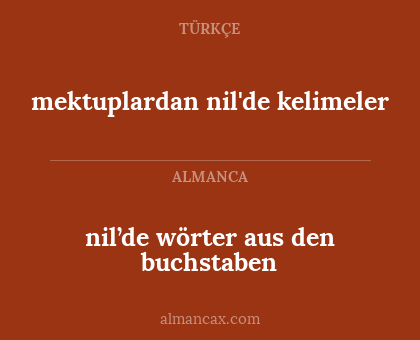 mektuplardan nil'de kelimeler - nil’de wörter aus den buchstaben