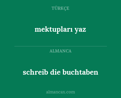 mektupları yaz - schreib die buchtaben