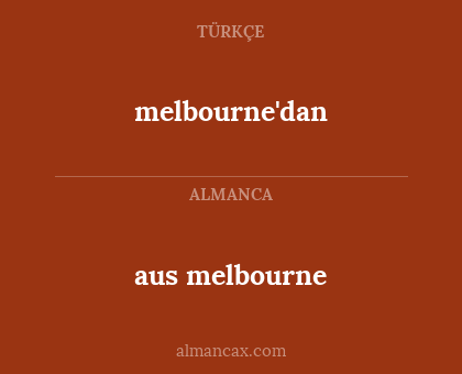 aus melbourne - melbourne'dan