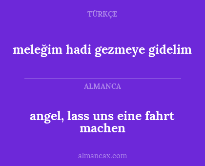 angel, lass uns eine fahrt machen - meleğim hadi gezmeye gidelim