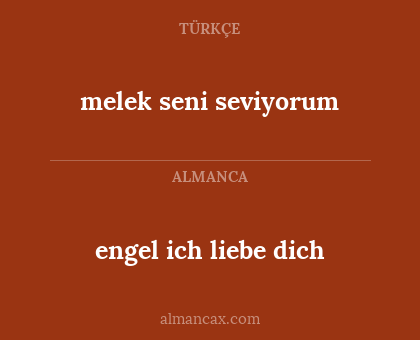 engel ich liebe dich - melek seni seviyorum