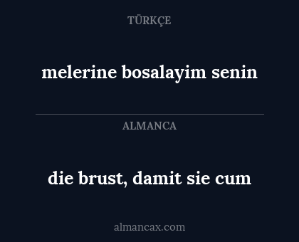 die brust, damit sie cum - melerine bosalayim senin