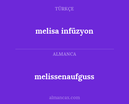 melissenaufguss - melisa infüzyon
