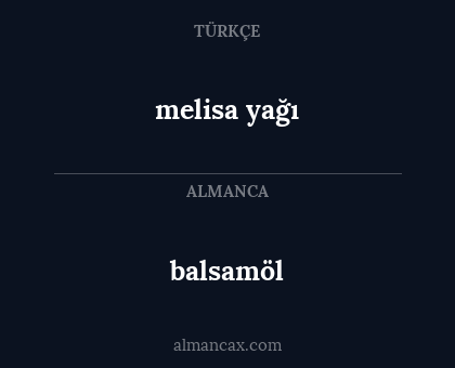 balsamöl - melisa yağı