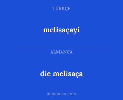 die melisaça - melisaçayi