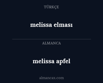 melissa apfel - melissa elması