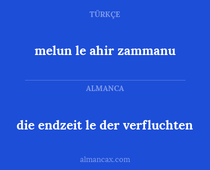 die endzeit le der verfluchten - melun le ahir zammanu
