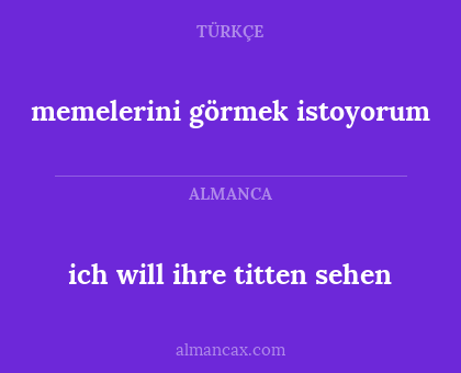 ich will ihre titten sehen - memelerini görmek istoyorum
