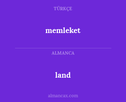 land - memleket