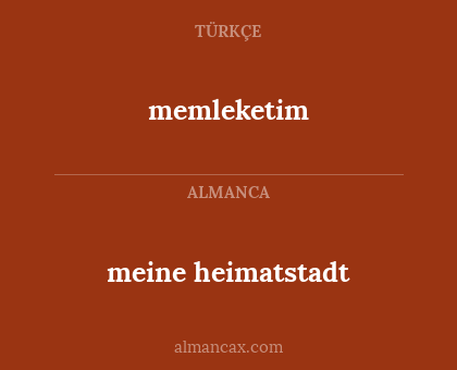 memleketim - meine heimatstadt