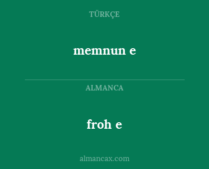 froh e - memnun e