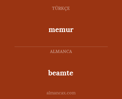 beamte - memur