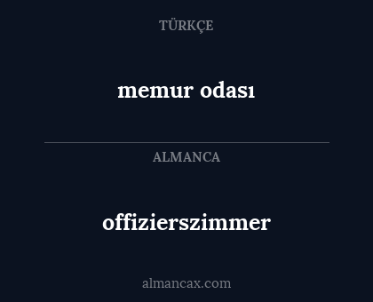 offizierszimmer - memur odası