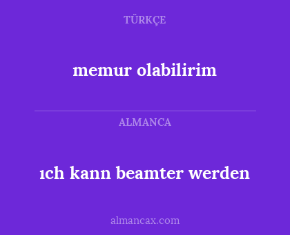 ıch kann beamter werden - memur olabilirim