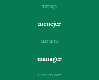 manager - menejer
