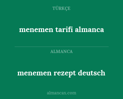 menemen tarifi almanca - menemen rezept deutsch