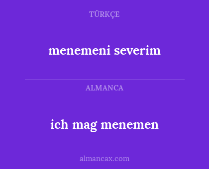 menemeni severim - ich mag menemen