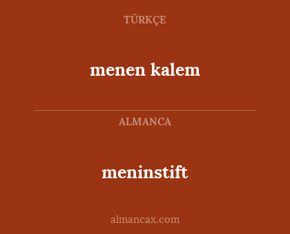 meninstift - menen kalem