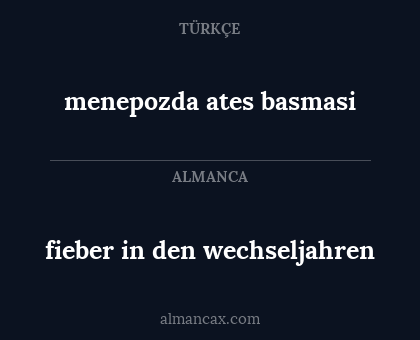 menepozda ates basmasi - fieber in den wechseljahren