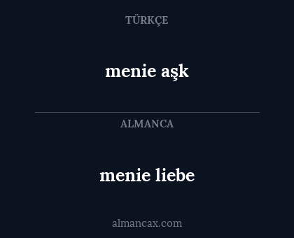 menie aşk - menie liebe