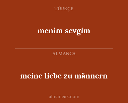 meine liebe zu männern - menim sevgim