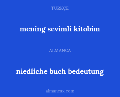 mening sevimli kitobim - niedliche buch bedeutung