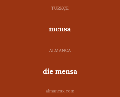 die mensa - mensa