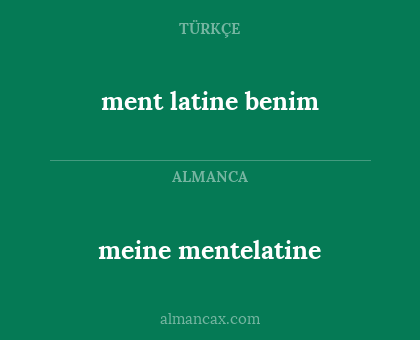 meine mentelatine - ment latine benim