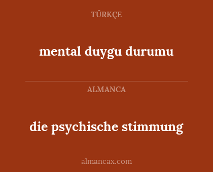 die psychische stimmung - mental duygu durumu