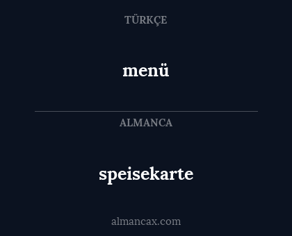 menü - speisekarte