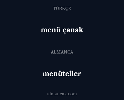 menü çanak - menüteller