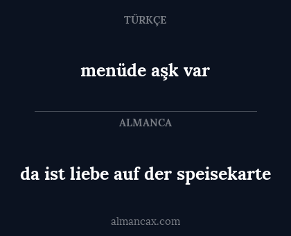 da ist liebe auf der speisekarte - menüde aşk var