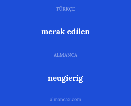 neugierig - merak edilen