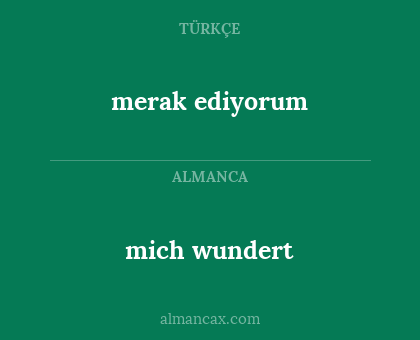 mich wundert - merak ediyorum