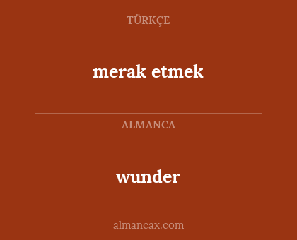 wunder - merak etmek