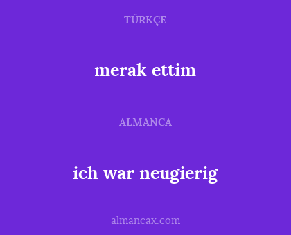 ich war neugierig - merak ettim