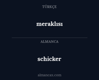 schicker - meraklısı