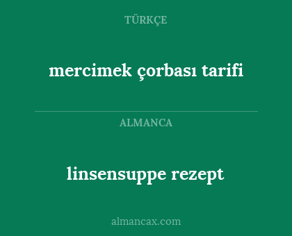 linsensuppe rezept - mercimek çorbası tarifi